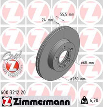 Load image into Gallery viewer, Zimmermann Coated Brake Disc 3212 fits 1997 1999-2003 Volkswagen Eurovan