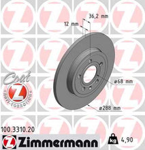 Load image into Gallery viewer, Zimmermann Coated Brake Disc 3310 fits 2005-2009 Audi A4 / A4 Quattro