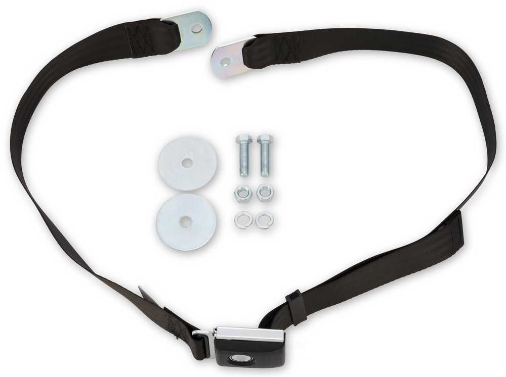 Scott Drake Push Button Seat Belt Black SB-BK-PBSB fits 1964-1973 Ford Mustang