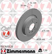 Load image into Gallery viewer, Zimmermann Coated Brake Disc 3493 fits 2011-2016 BMW Z4