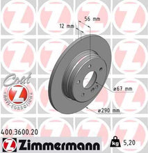 Load image into Gallery viewer, Zimmermann Coated Brake Disc 3600 fits 1998-2003 Mercedes-Benz E320