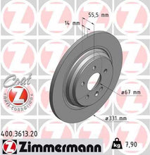 Load image into Gallery viewer, Zimmermann Coated Brake Disc 3613 fits 2000-2001 Mercedes-Benz ML430 / 2002-2005 Mercedes-Benz ML500 / 2000-2003 Mercedes-Benz ML55 Amg