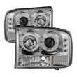 Load image into Gallery viewer, Spyder Auto (Spyder Signature) 1PC Projector Headlights - Version 2 - LED Halo - Chrome 5010360 fits 2000-2004 Ford Excursion / 1999-2004 Ford F-250 Super Duty