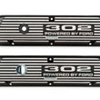 Load image into Gallery viewer, Scott Drake Aluminum Valve Cover w/302 Powered by Logo Wrinkle Black Finish 6A582-302 fits 1968-1973 Ford Mustang