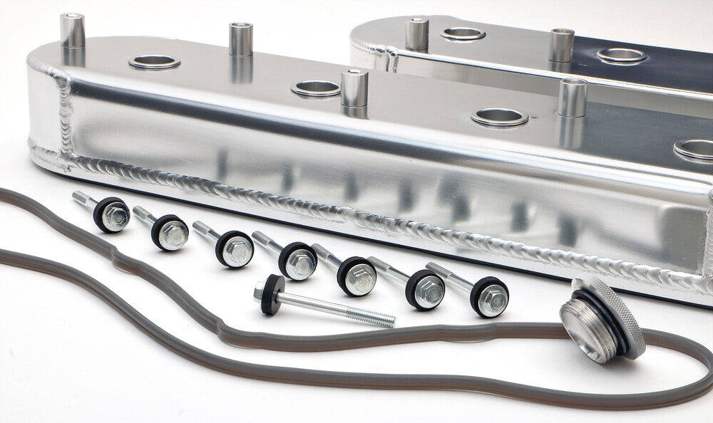 Hamburger's Performance BRUSHED Aluminum Fabricated Valve Covers 1061 fits Chevy LS Engine