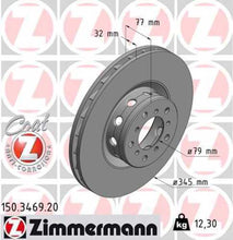 Load image into Gallery viewer, Zimmermann Coated Brake Disc 3469 fits 2000-2003 BMW M5