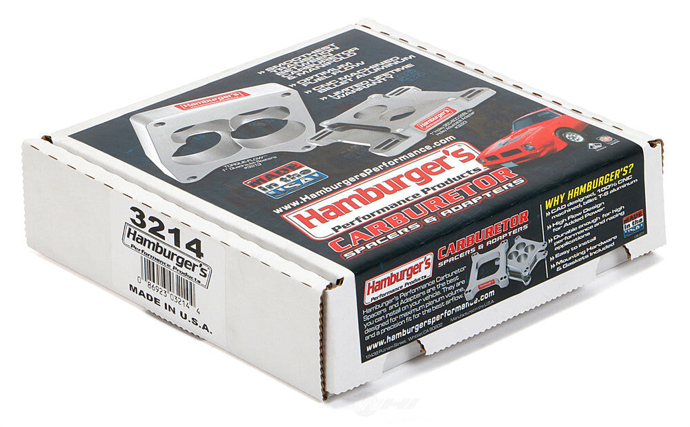 Hamburger's Performance OPEN PLENUM CARBURETOR SPACER- Holley DOMINATOR; 2 in. Tall- Billet Aluminum 3214