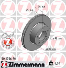 Load image into Gallery viewer, Zimmermann Coated Brake Disc 1256 fits 1985-1988 BMW 535I / 1983-1988 BMW 535IS / 1983-1989 BMW 633CSI / 1985-1989 BMW 635CSI