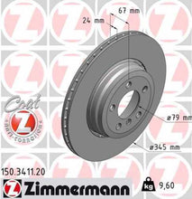 Load image into Gallery viewer, Zimmermann Coated Brake Disc 3411 fits 2002-2005 BMW 745I / 745LI / 2004-2005 BMW 760I / 2003-2005 BMW 760LI