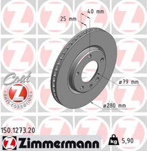 Load image into Gallery viewer, Zimmermann Coated Brake Disc 1273 fits 1988-1991 BMW M3