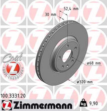 Load image into Gallery viewer, Zimmermann Coated Brake Disc 3331 fits 2009-2011 Audi A4 / 2009-2011 Audi A4 Quattro / 2008-2011 Audi A5 / 2008-2011 Audi A5 Quattro