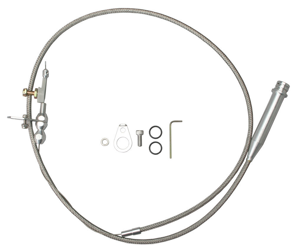 Trans-Dapt Performance Carburetor Kickdown Cable; Braided Stainless Steel 8985 fits Chevrolet Sb 700R4
