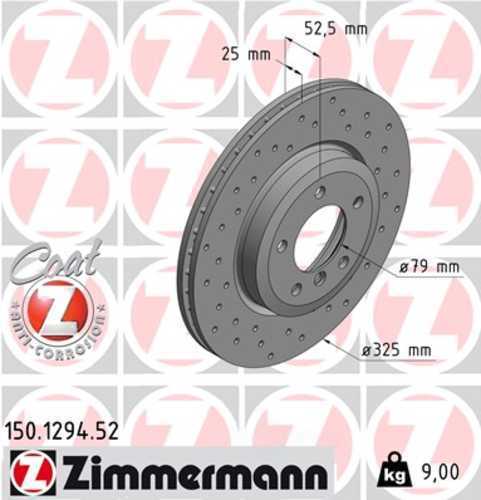 Zimmermann Brake Disc 1294 fits 2001-2006 BMW 330CI / 2001-2005 BMW 330I / 2001-2008 BMW 330XI / 2006-2008 BMW Z4