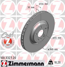 Load image into Gallery viewer, Zimmermann Coated Brake Disc 3327 fits 2008-2009 Audi TT / 2008-2011 Audi TT Quattro / 2009-2015 Audi TTS Quattro
