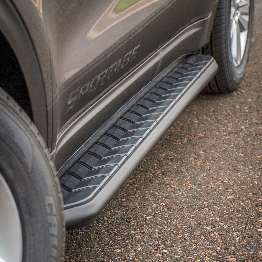 ARIES AeroTread 5" x 76" Black Stainless Running Boards, Select Traverse, Acadia 2061020 fits 2007-2012 GMC Acadia / 2007-2016 GMC Acadia SLE, Acadia SLT / 2009-2016 Chevrolet Traverse LTZ / 2009-2017 Chevrolet Traverse LS, Traverse LT