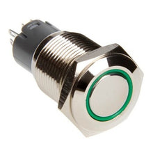 Load image into Gallery viewer, Race Sport 16mm LED 2-Position On/Off Switch (Green) - Chrome Finish RS-2P16MM-LEDG