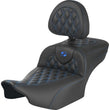 Load image into Gallery viewer, Saddlemen Roadsofa Extended Reach Seat - with Backrest - Lattice Stitch - Blue Stitch 823-07-207B1 fits 2023-2024 Harley-Davidson FLTR, FLHX