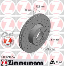 Load image into Gallery viewer, Zimmermann Brake Disc 1296 fits 2000-2003 BMW 530I / 2000-2003 BMW 540I