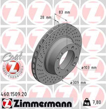 Load image into Gallery viewer, Zimmermann Coated Brake Disc 1509 fits 1986-1989 Porsche 911 / 930 / 1978-1979 Porsche 930