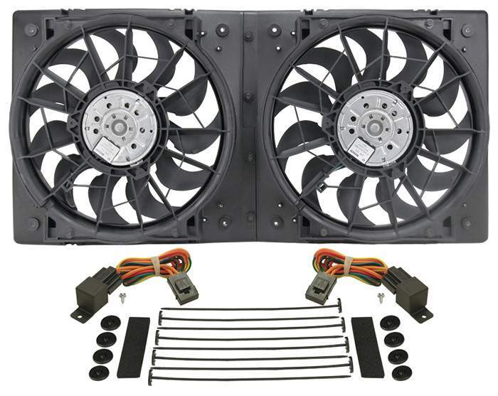 Derale High Output Dual 12" Electric RAD Fan/Plastic Shroud Kit 16928