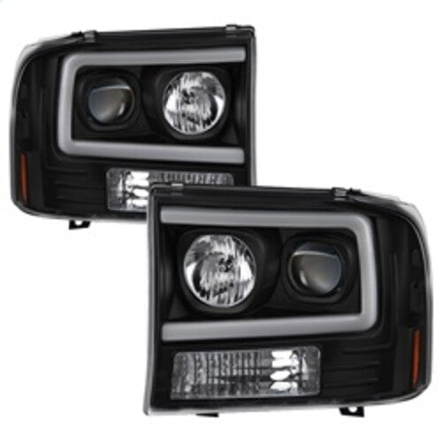 Spyder Auto (Spyder Signature) 1PC Light Bar Projector Headlights - Black 5084491 fits 2000-2004 Ford Excursion / 1999-2004 Ford F-250 Super Duty