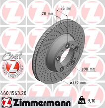 Load image into Gallery viewer, Zimmermann Coated Brake Disc 1563 fits 2001-2016 Porsche 911