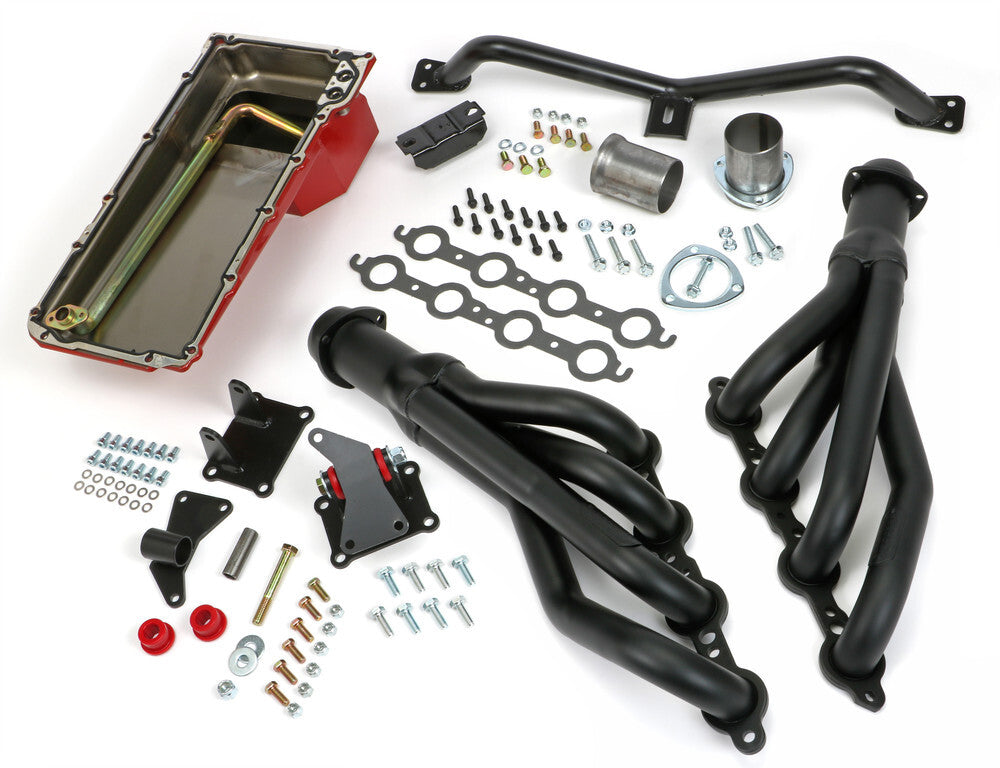 Trans-Dapt Performance SWAP IN A BOX KIT Into Auto Trans- Black Maxx Headers 42053 fits 1973 1974 Chevrolet C10 Pickup / 1973 1974 Chevrolet C10 Suburban / 1973 1974 Chevrolet C20 Pickup / 1973 1974 Chevrolet C20 Suburban / 1973 1974 GMC C15/c1500 Pickup