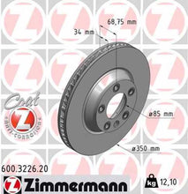 Load image into Gallery viewer, Zimmermann Coated Brake Disc 3226 fits 2004-2015 Audi Q7 / 2003-2010 Porsche Cayenne / 2008-2010 Porsche Cayenne GTS / 2003-2010 Volkswagen Touareg