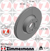 Load image into Gallery viewer, Zimmermann Coated Brake Disc 2949 fits 2016-2018 BMW X4