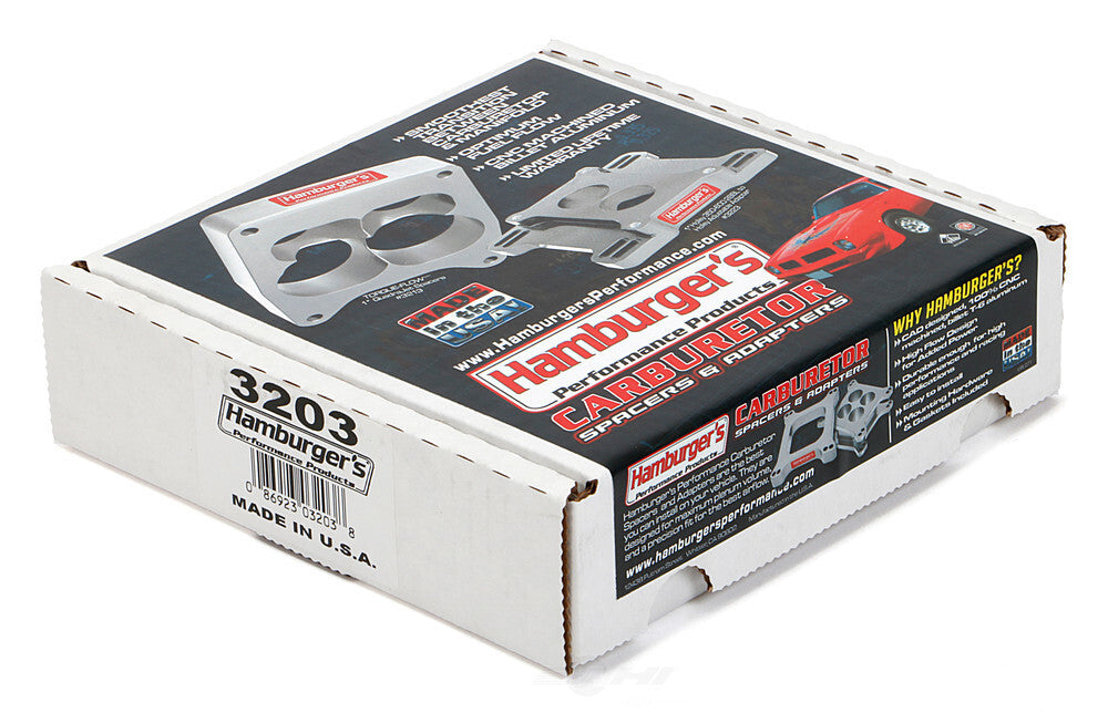 Hamburger's Performance OPEN PLENUM CARBURETOR SPACER- Holley DOMINATOR; 1 in. Tall- Billet Aluminum 3203