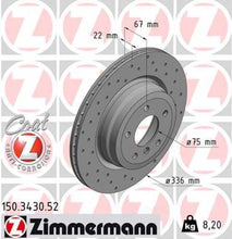 Load image into Gallery viewer, Zimmermann Brake Disc 3430 fits 2006 BMW 330I / 330XI / 2007-2013 BMW 335D / 335I / 335I xDrive / 2009-2011 BMW 330I / 330XI / 335D / 335I xDrive