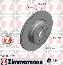 Load image into Gallery viewer, Zimmermann Coated Brake Disc 3451 fits 2007-2018 BMW X5 / 2008-2019 BMW X6