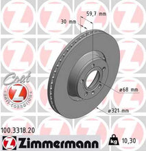 Load image into Gallery viewer, Zimmermann Coated Brake Disc 3318 fits 2006-2011 Audi A6 / 2005-2011 Audi A6 Quattro