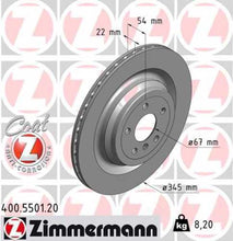 Load image into Gallery viewer, Zimmermann Coated Brake Disc 5501 fits 2013-2016 Mercedes-Benz GL350 / GL450 / GL550 / 2016-2019 Mercedes-Benz GLE300D / GLE400