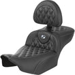 Load image into Gallery viewer, Saddlemen Roadsofa Extended Reach Seat - with Backrest - Lattice Stitch - Silver Stitch 823-07-207B5 fits 2023-2024 Harley-Davidson FLTR, FLHX