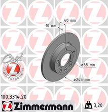 Load image into Gallery viewer, Zimmermann Coated Brake Disc 3314 fits 2002-2006 Audi A4 / A4 Quattro