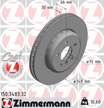 Load image into Gallery viewer, Zimmermann Brake Disc 150.3483.32 fits 2011-2019 BMW 535D / 535D xDrive / 535I / 535I xDrive / 640I / 640I Gran COUPE / 640I xDrive / 640I xDrive Gran COUPE