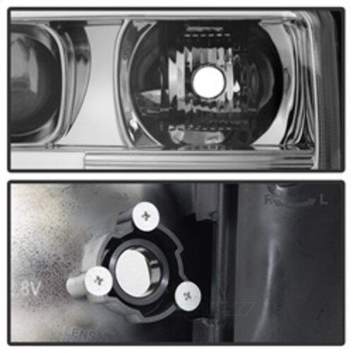 Spyder Auto Signature) Projector Headlights Version 2 Light Bar DRL Chrome 5084620 fits 1999-2007 GMC Sierra 1500 / 1999-2006 GMC Sierra 2500 / 2001-2006 GMC Sierra 3500 / 2000-2006 GMC Yukon / 2000-2006 GMC Yukon XL