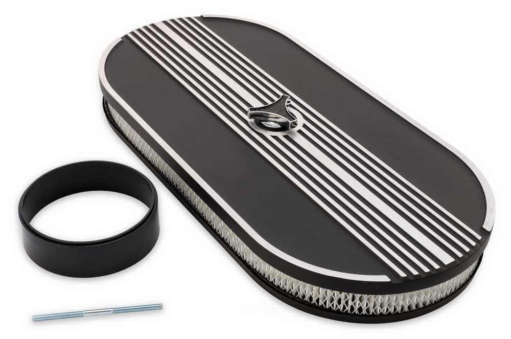 Scott Drake Aluminum Oval Air Cleaner Assembly Black S1MS-9600-P fits 1964-1973 Ford Mustang 2V/4V