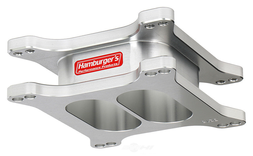 Hamburger's Performance OPEN PLENUM CARBURETOR SPACER- Holley DUAL PLANE; 2 in. Tall- Billet Aluminum 3218