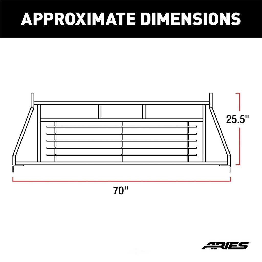 ARIES Classic Black Steel Headache Rack 111000 fits GMC / Ram