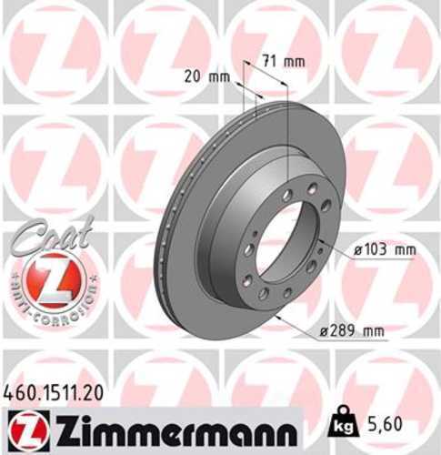 Zimmermann Coated Brake Disc 1511 fits 1977-1982 1987-1988 Porsche 924 / 1978-1986 1988 Porsche 924 / 1978-1986 Porsche 928 / 1983-1986 Porsche 944