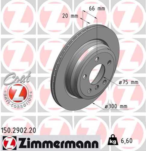 Zimmermann Coated Brake Disc 2902 fits 2013-2020 BMW 320I / 320I xDrive / 328D xDrive / 328I / 328I GT xDrive / 328I xDrive / 330E / 330I