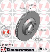 Load image into Gallery viewer, Zimmermann Coated Brake Disc 3227 fits 2004-2015 Audi Q7 / 2003-2010 Porsche Cayenne / 2008-2010 Porsche Cayenne GTS / 2003-2010 Volkswagen Touareg