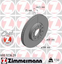 Load image into Gallery viewer, Zimmermann Coated Brake Disc 3236 fits 2001-2005 Volkswagen Passat