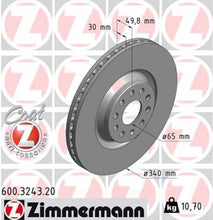 Load image into Gallery viewer, Zimmermann Coated Brake Disc 3243 fits 2012-2025 Audi / Volkswagen