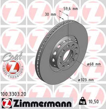Load image into Gallery viewer, Zimmermann Coated Brake Disc 3303 fits 2000-2003 Audi A8 Quattro / 2001-2003 Audi S8
