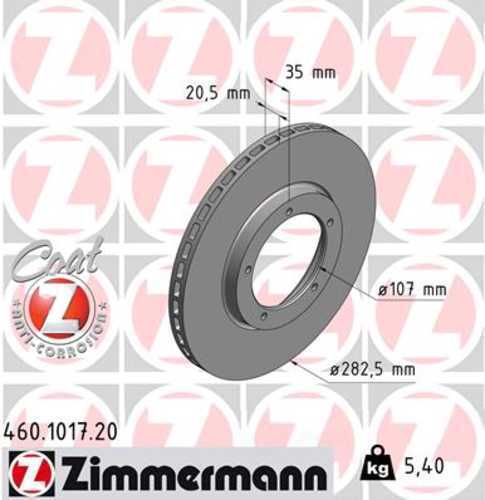 Zimmermann Coated Brake Disc 1017 fits 1965-1983 Porsche 911 / 1970-1972 Porsche 914 / 1977-1982 1987-1988 Porsche 924 / 1983-1986 Porsche 944