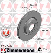 Load image into Gallery viewer, Zimmermann Coated Brake Disc 1290 fits 1995-2002 BMW M3 / 1995-2002 BMW Z3