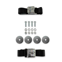 Load image into Gallery viewer, Scott Drake Seat Belt with Tri-Bar Running Horse Emblem Pair Black SB-BK-H fits 1964-1973 Ford Mustang